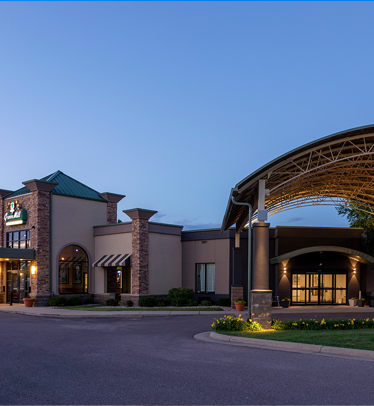 Best Western Fairmont exterior at night