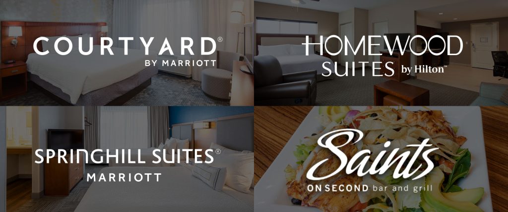 Courtyard, Homewood Suites, SpringHill Suites, Saints on Second