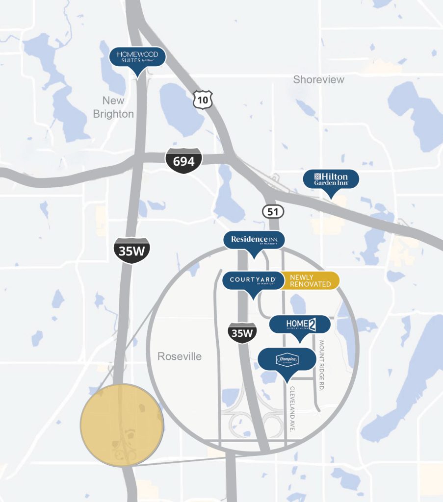 Map showing location of North Metro Hotel