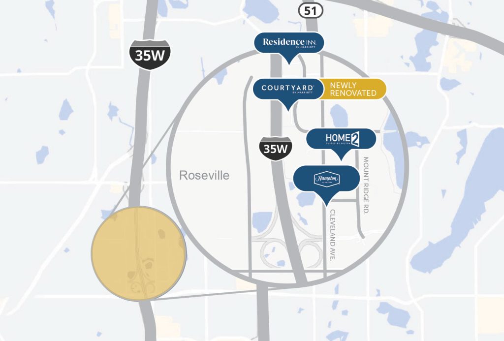 Map showing location of North Metro Hotel