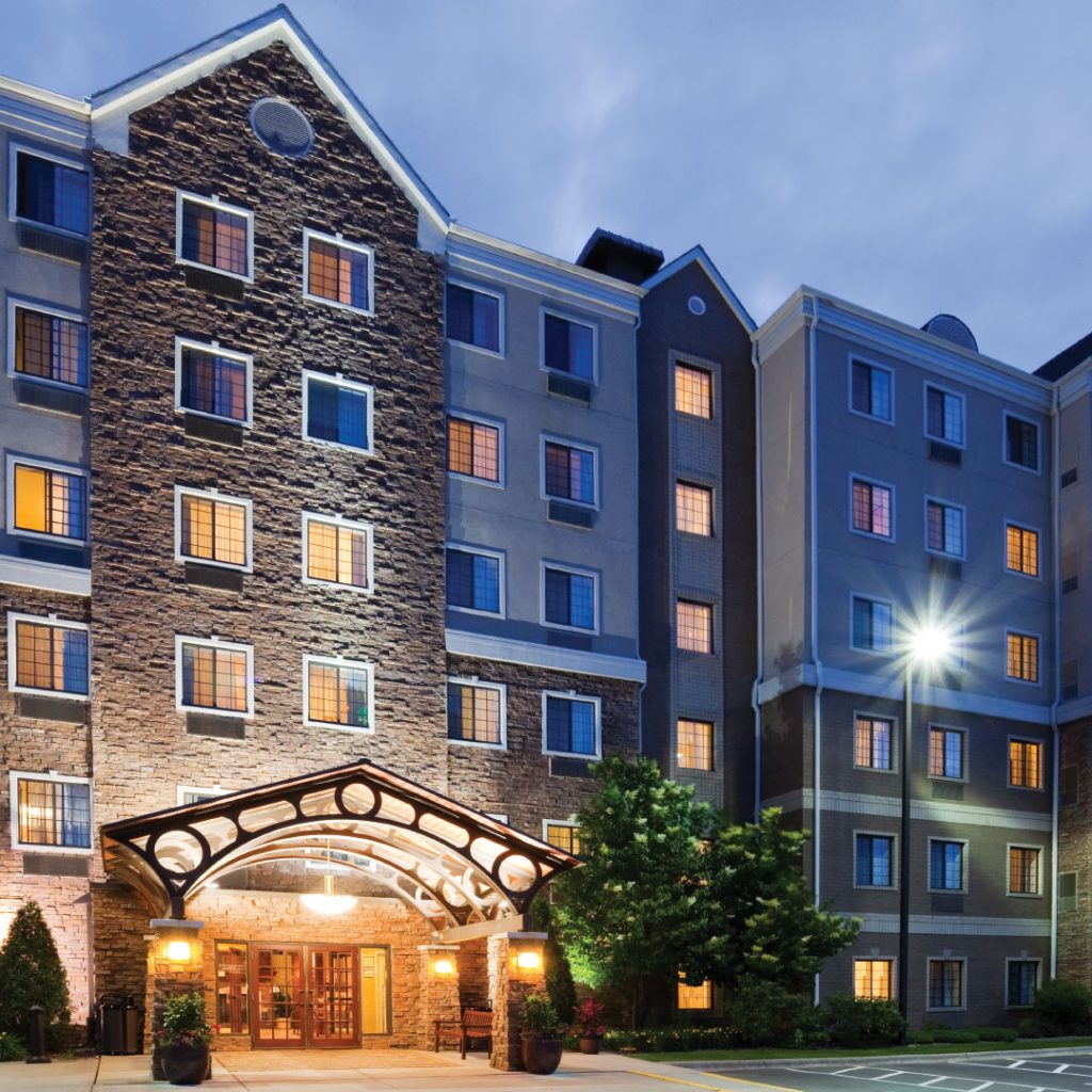 Staybridge Suites Bloomington Exterior at Night
