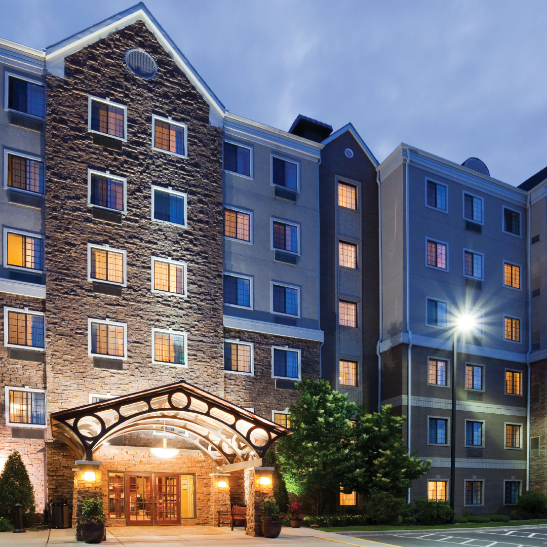 Staybridge Suites Bloomington Exterior at Night